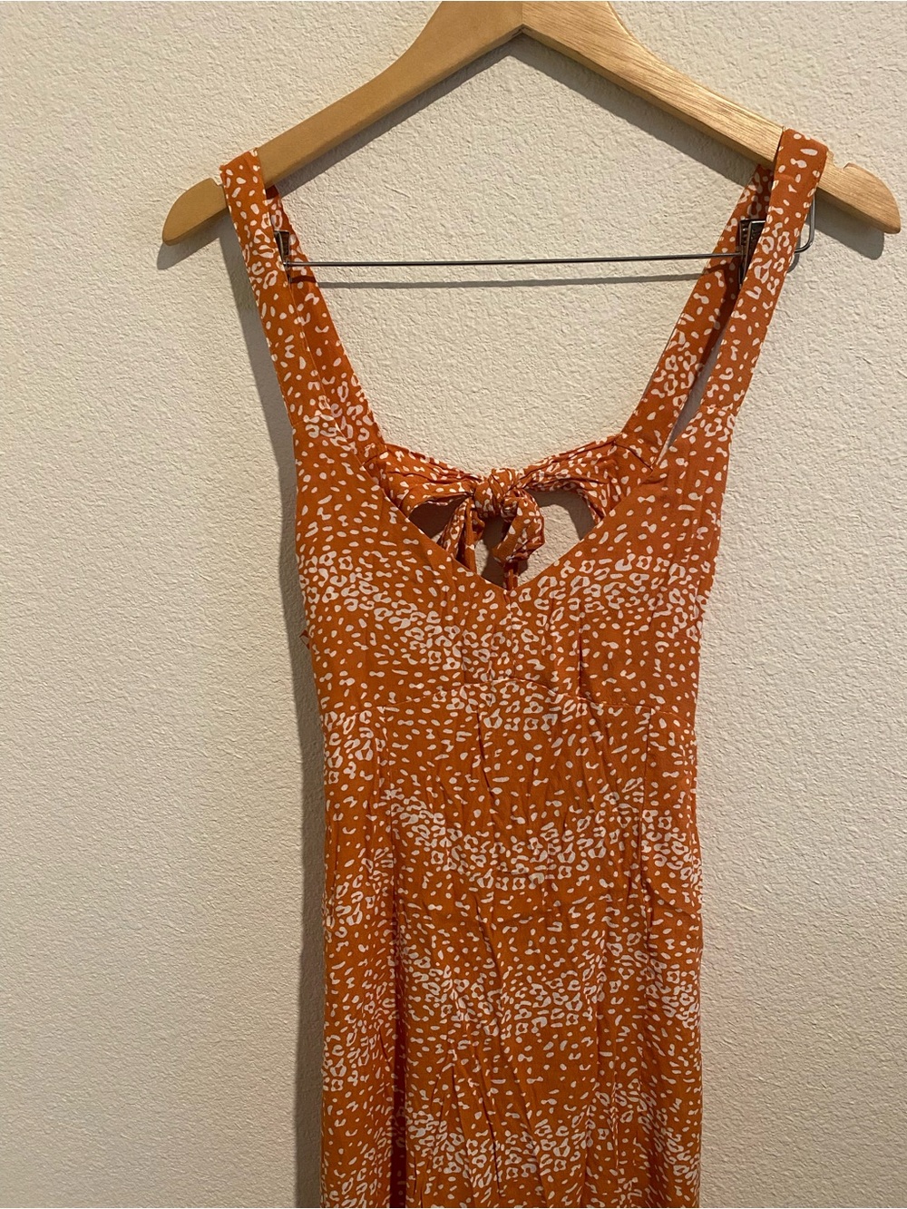 BEACHGOLD Orange and White Printed Summer Dress